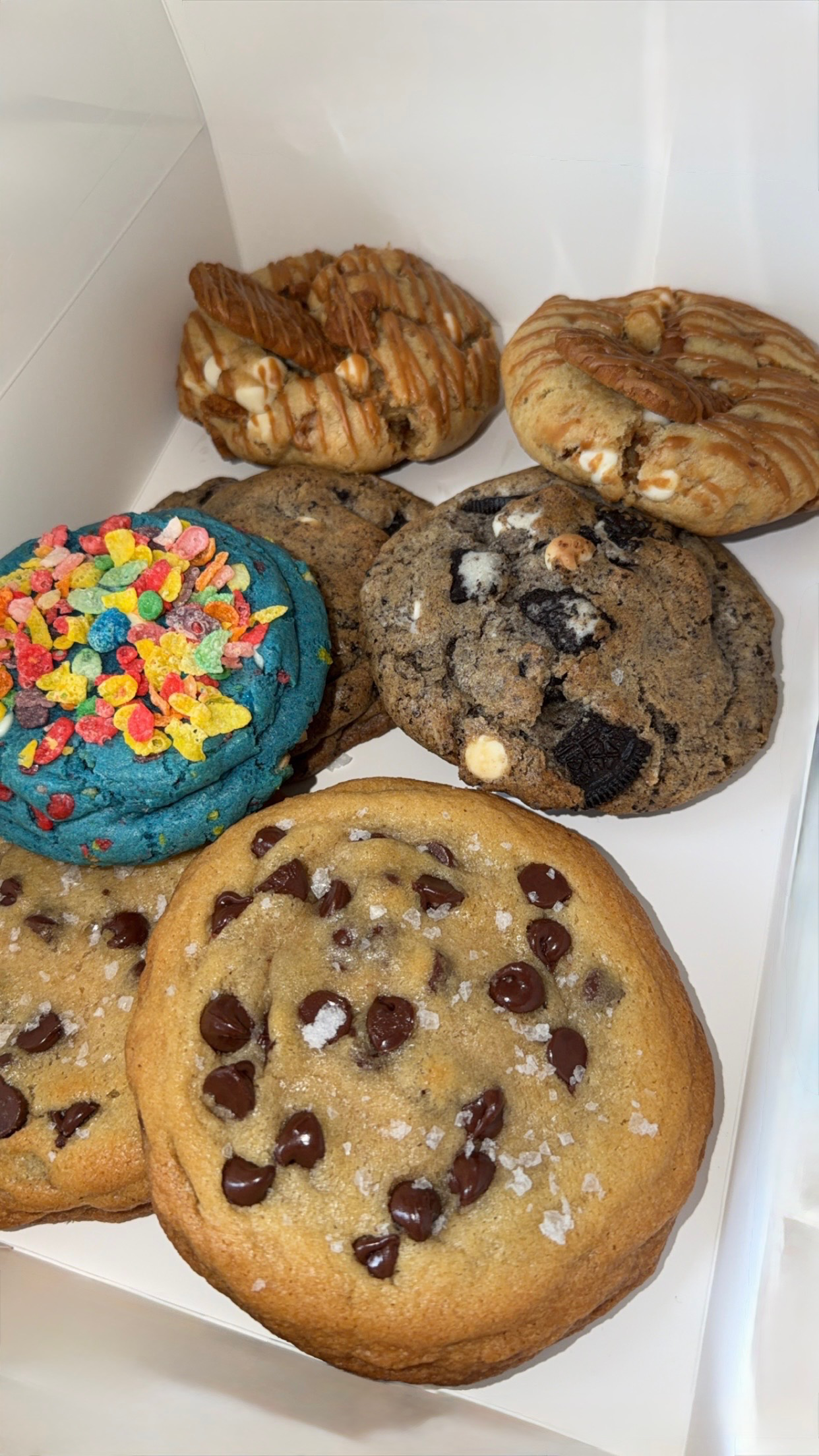 Box of assorted oversized cookies